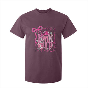 Pink Out T Shirt For Kid Football Support Breast Cancer Gift TS12 Maroon Print Your Wear