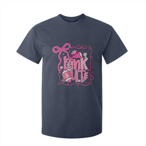 Pink Out T Shirt For Kid Football Support Breast Cancer Gift TS12 Navy Print Your Wear