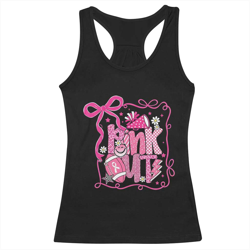 Pink Out Racerback Tank Top Football Support Breast Cancer Gift TS12 Black Print Your Wear