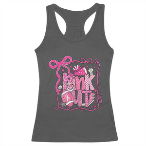 Pink Out Racerback Tank Top Football Support Breast Cancer Gift TS12 Dark Heather Print Your Wear