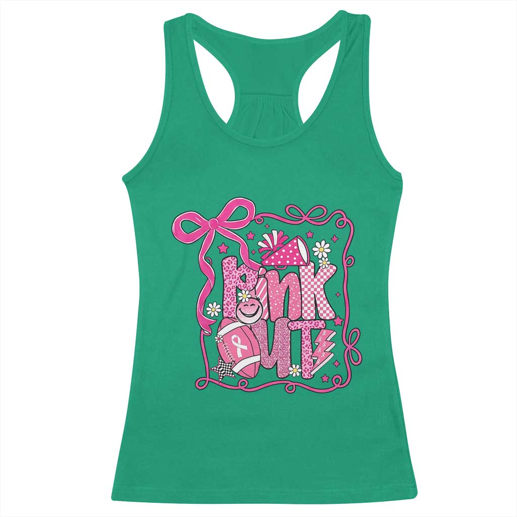 Pink Out Racerback Tank Top Football Support Breast Cancer Gift TS12 Irish Green Print Your Wear