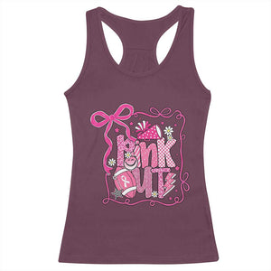 Pink Out Racerback Tank Top Football Support Breast Cancer Gift TS12 Maroon Print Your Wear
