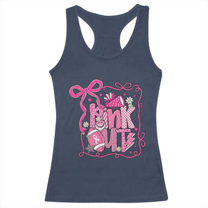 Pink Out Racerback Tank Top Football Support Breast Cancer Gift TS12 Navy Print Your Wear
