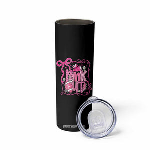 Pink Out Skinny Tumbler Football Support Breast Cancer Gift TS12 Print Your Wear