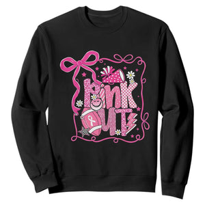 Pink Out Sweatshirt Football Support Breast Cancer Gift TS12 Black Print Your Wear