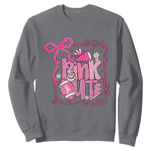 Pink Out Sweatshirt Football Support Breast Cancer Gift TS12 Charcoal Print Your Wear