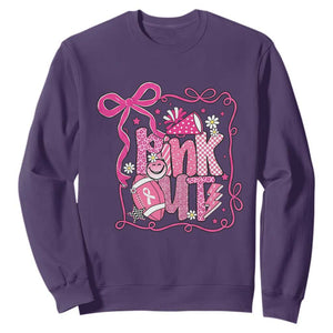 Pink Out Sweatshirt Football Support Breast Cancer Gift TS12 Purple Print Your Wear