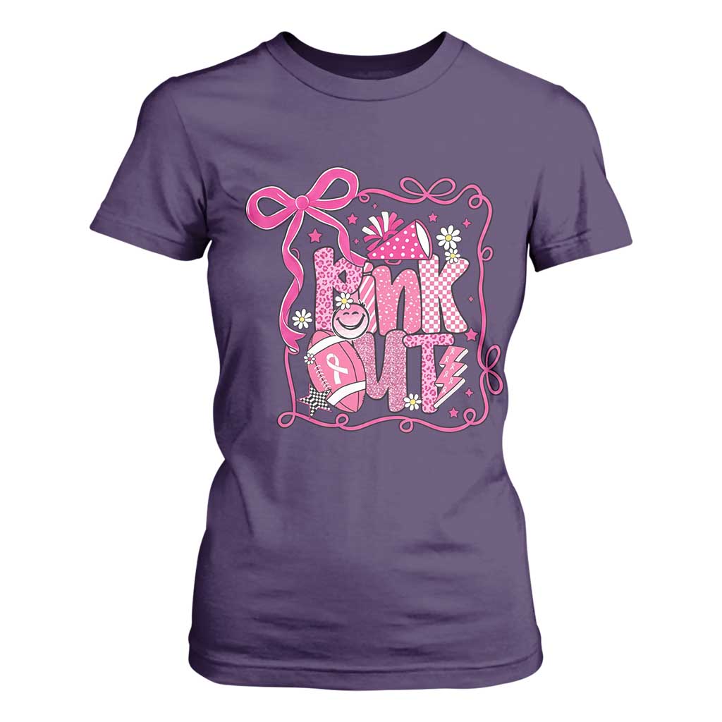 Pink Out T Shirt For Women Football Support Breast Cancer Gift TS12 Purple Print Your Wear
