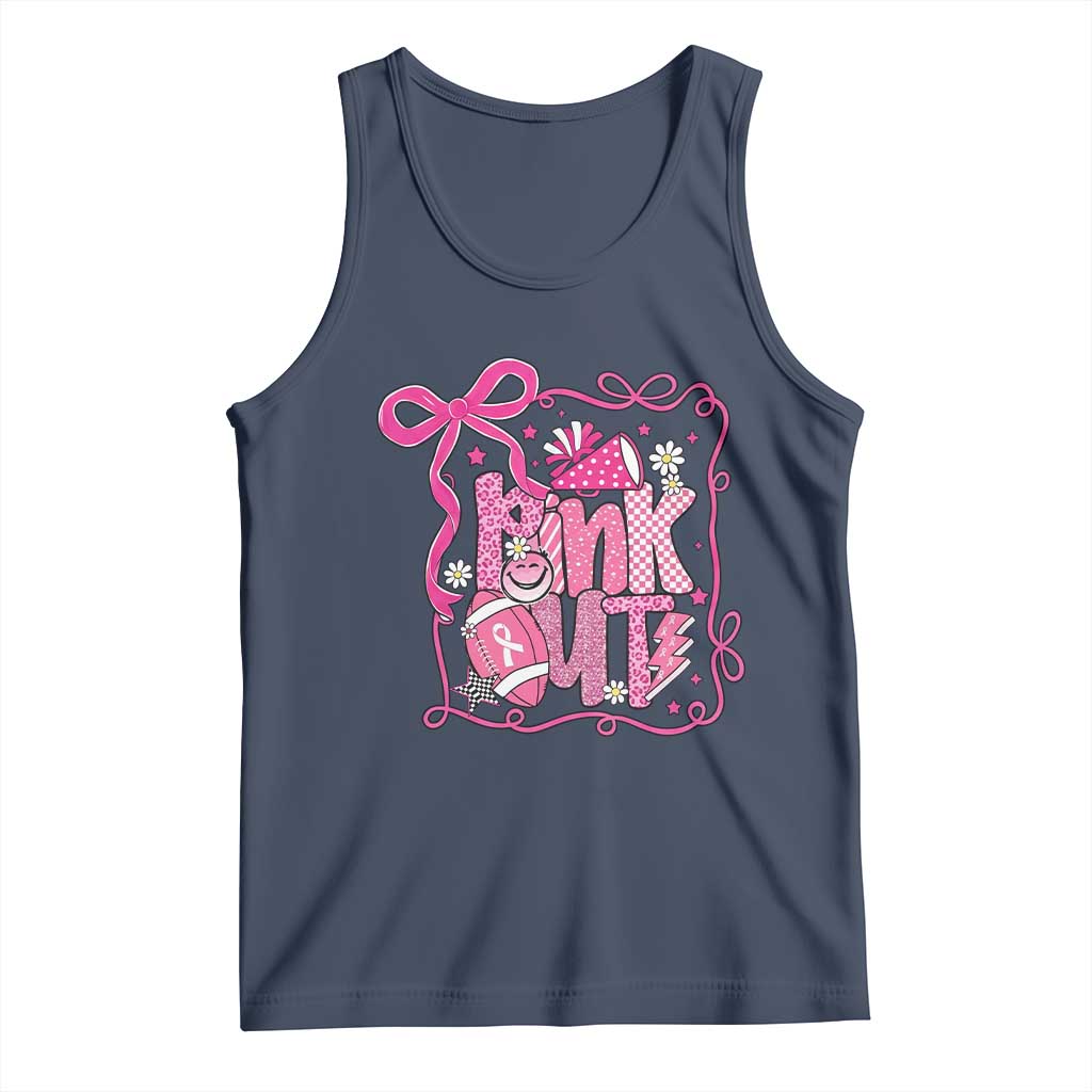 Pink Out Tank Top Football Support Breast Cancer Gift TS12 Navy Print Your Wear
