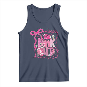 Pink Out Tank Top Football Support Breast Cancer Gift TS12 Navy Print Your Wear