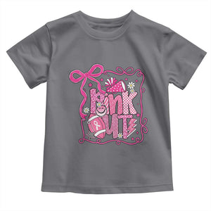 Pink Out Toddler T Shirt Football Support Breast Cancer Gift TS12 Charcoal Print Your Wear