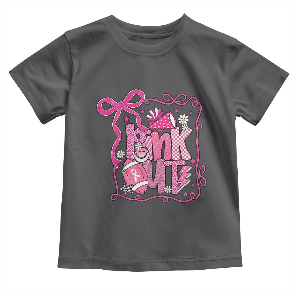 Pink Out Toddler T Shirt Football Support Breast Cancer Gift TS12 Dark Heather Print Your Wear