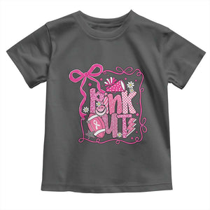 Pink Out Toddler T Shirt Football Support Breast Cancer Gift TS12 Dark Heather Print Your Wear