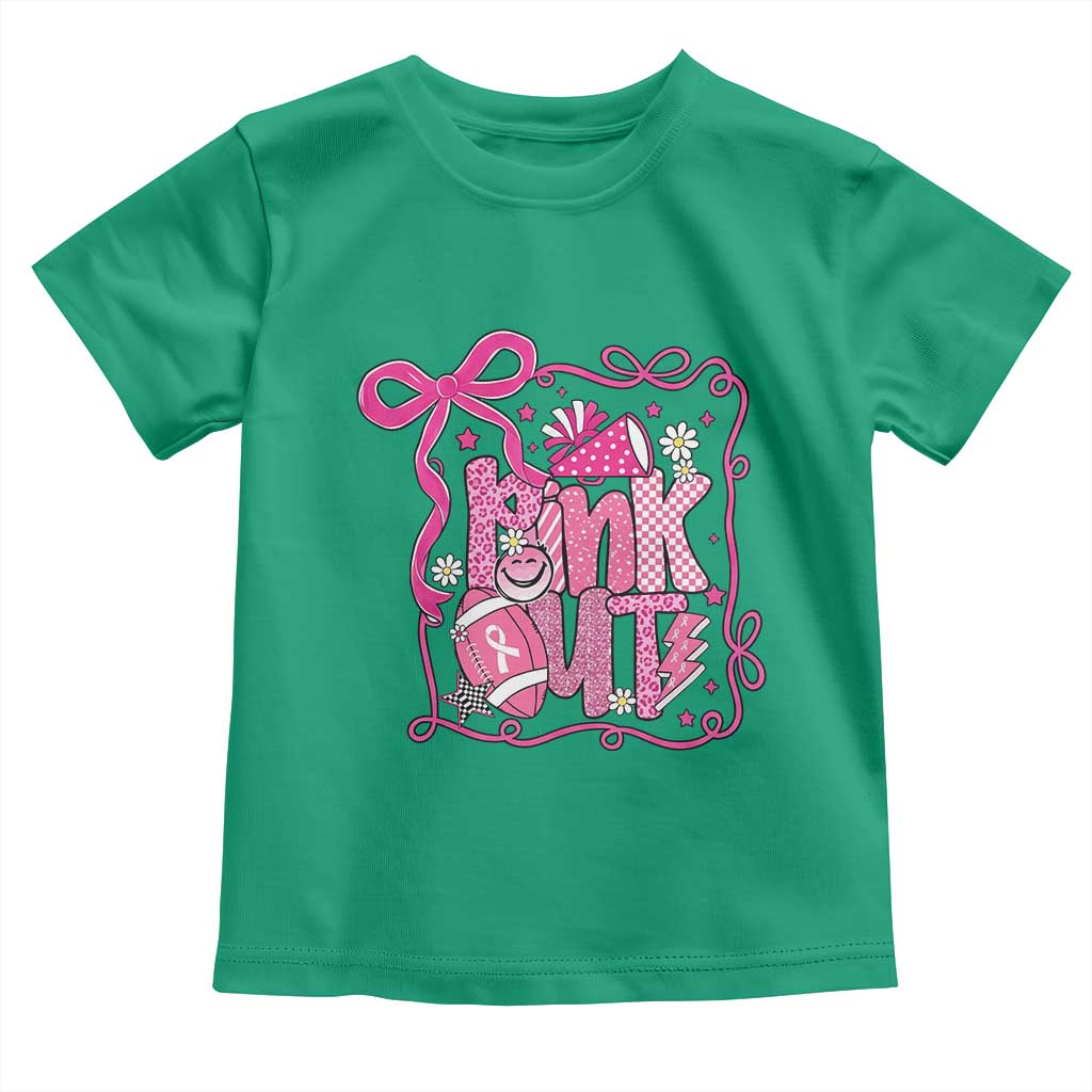 Pink Out Toddler T Shirt Football Support Breast Cancer Gift TS12 Irish Green Print Your Wear