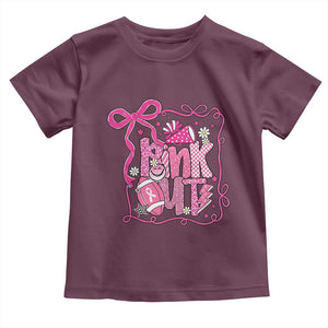 Pink Out Toddler T Shirt Football Support Breast Cancer Gift TS12 Maroon Print Your Wear