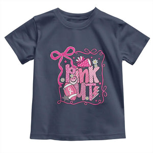Pink Out Toddler T Shirt Football Support Breast Cancer Gift TS12 Navy Print Your Wear