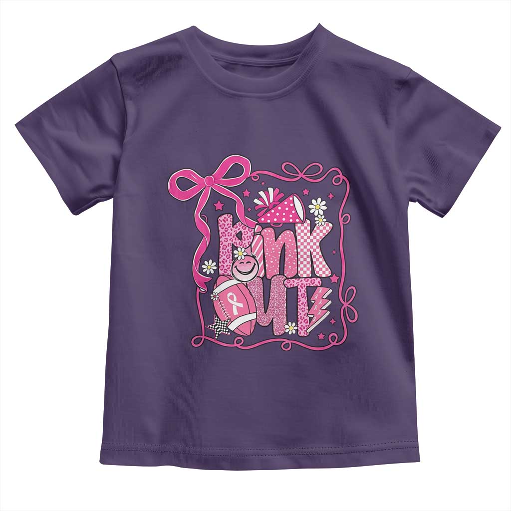 Pink Out Toddler T Shirt Football Support Breast Cancer Gift TS12 Purple Print Your Wear