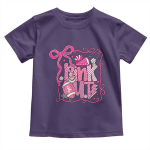 Pink Out Toddler T Shirt Football Support Breast Cancer Gift TS12 Purple Print Your Wear