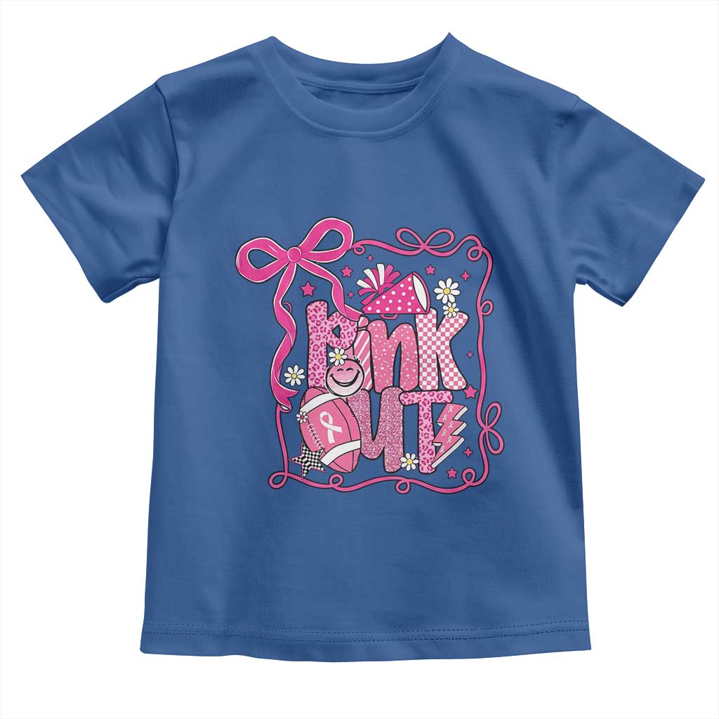 Pink Out Toddler T Shirt Football Support Breast Cancer Gift TS12 Royal Blue Print Your Wear
