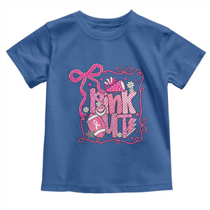 Pink Out Toddler T Shirt Football Support Breast Cancer Gift TS12 Royal Blue Print Your Wear