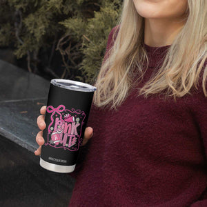 Pink Out Tumbler Cup Football Support Breast Cancer Gift TS12 Print Your Wear