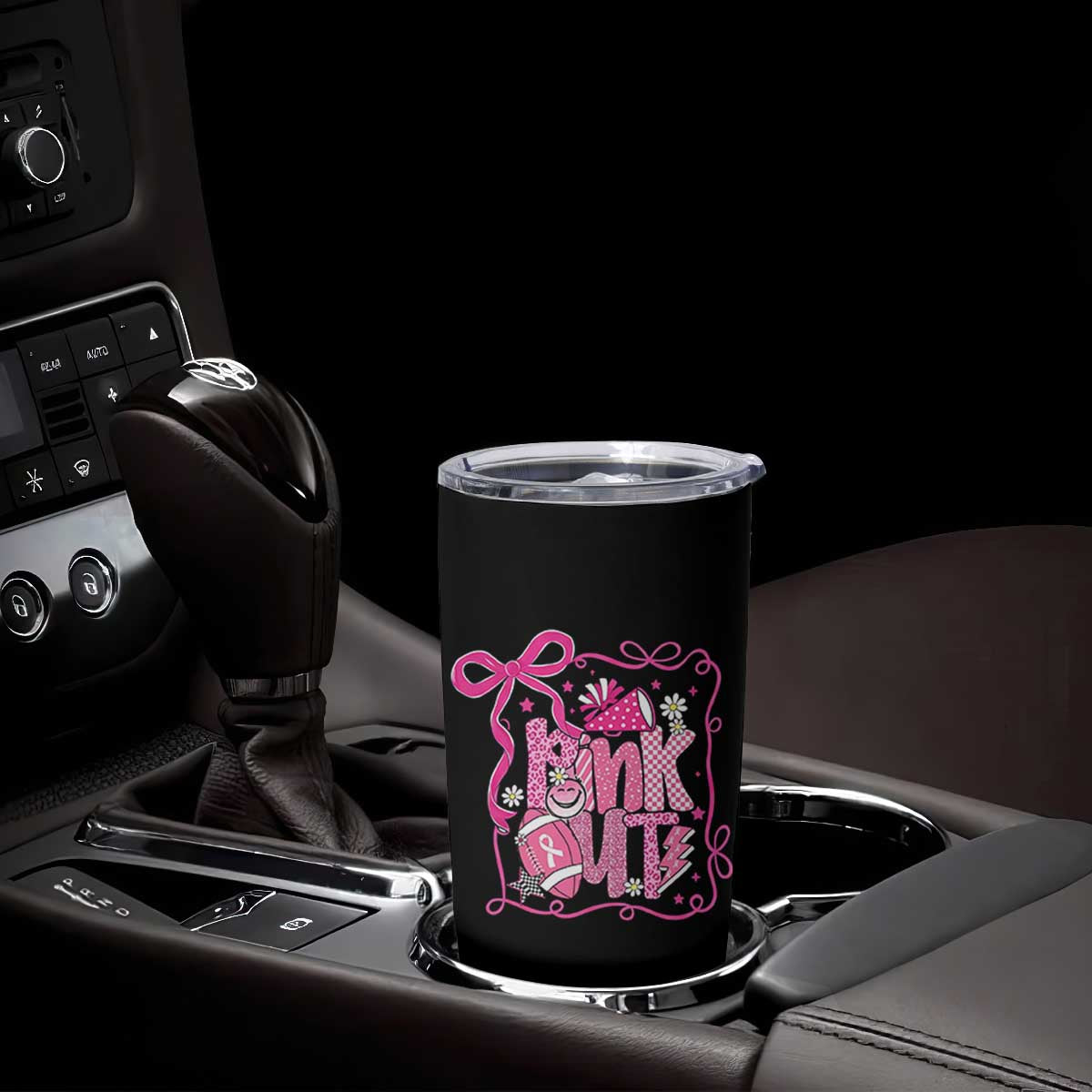 Pink Out Tumbler Cup Football Support Breast Cancer Gift TS12 Print Your Wear