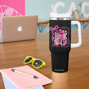 Pink Out Tumbler With Handle Football Support Breast Cancer Gift TS12 Print Your Wear