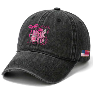 Pink Out Washed Cotton Baseball Cap Football Support Breast Cancer Gift TS12 Print Your Wear