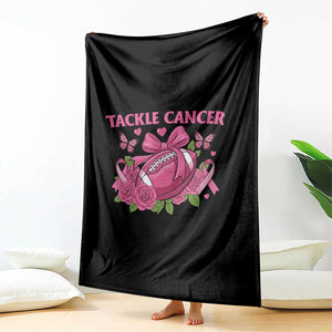 Tackle Cancer Throw Blanket Football Breast Cancer Awareness Pink Ribbon TS12 Print Your Wear