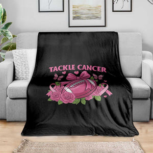 Tackle Cancer Throw Blanket Football Breast Cancer Awareness Pink Ribbon TS12 Print Your Wear