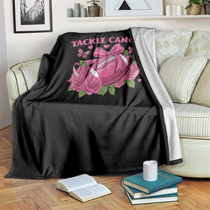Tackle Cancer Throw Blanket Football Breast Cancer Awareness Pink Ribbon TS12 Print Your Wear