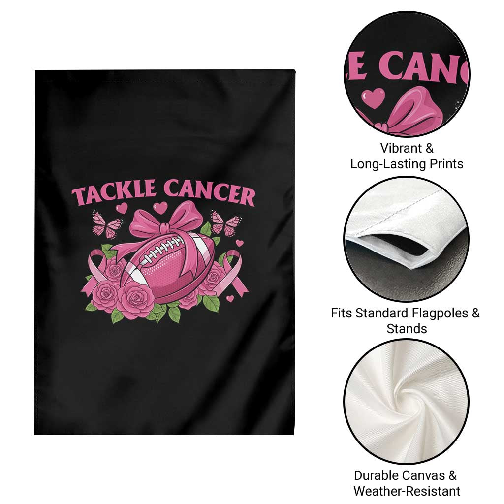 Tackle Cancer Garden Flag Football Breast Cancer Awareness Pink Ribbon TS12 Print Your Wear
