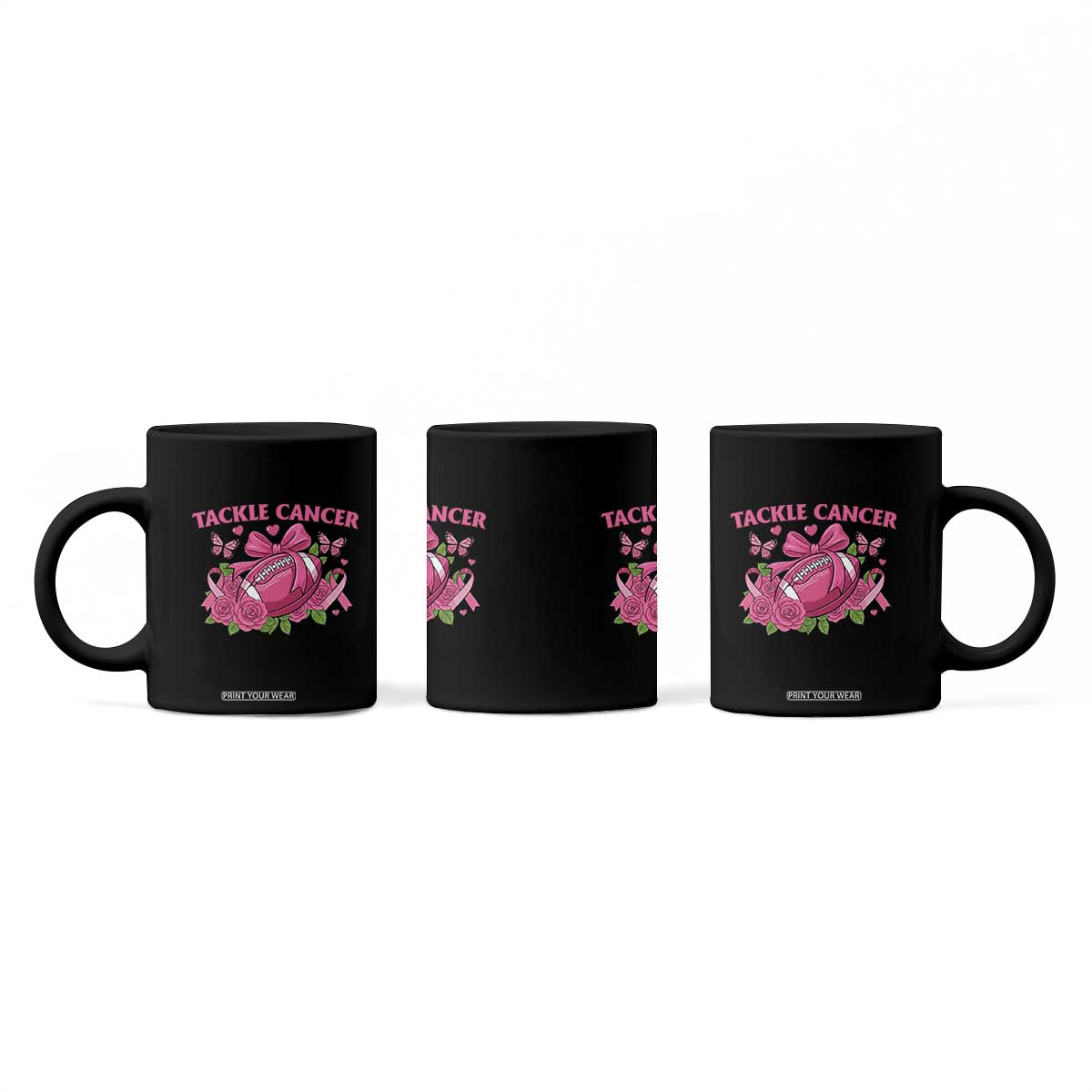 Tackle Cancer Coffee Mug Football Breast Cancer Awareness Pink Ribbon TS12 Print Your Wear