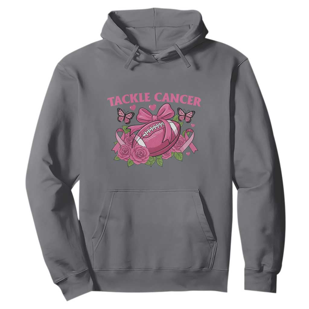Tackle Cancer Hoodie Football Breast Cancer Awareness Pink Ribbon TS12 Charcoal Print Your Wear