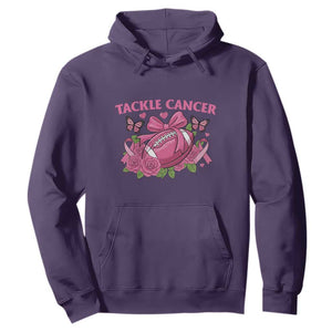 Tackle Cancer Hoodie Football Breast Cancer Awareness Pink Ribbon TS12 Purple Print Your Wear