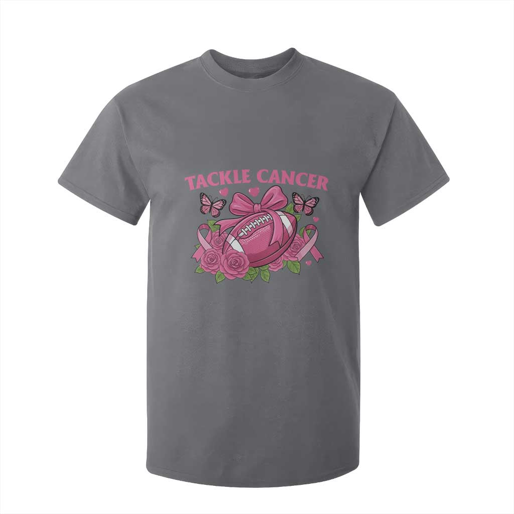 Tackle Cancer T Shirt For Kid Football Breast Cancer Awareness Pink Ribbon TS12 Charcoal Print Your Wear