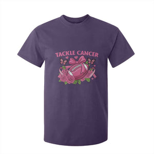 Tackle Cancer T Shirt For Kid Football Breast Cancer Awareness Pink Ribbon TS12 Purple Print Your Wear