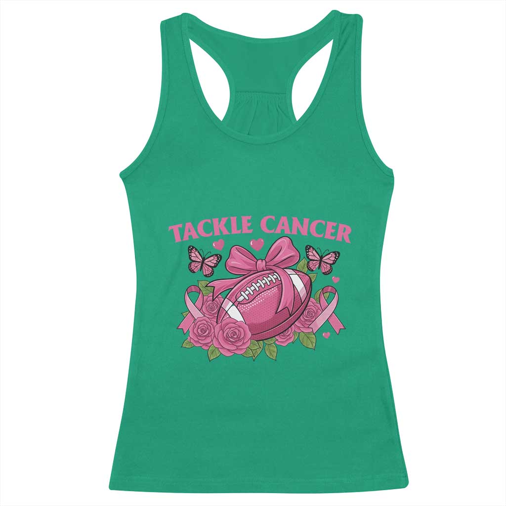 Tackle Cancer Racerback Tank Top Football Breast Cancer Awareness Pink Ribbon TS12 Irish Green Print Your Wear