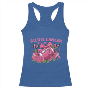 Tackle Cancer Racerback Tank Top Football Breast Cancer Awareness Pink Ribbon TS12 Royal Blue Print Your Wear
