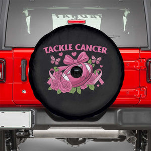 Tackle Cancer Spare Tire Cover Football Breast Cancer Awareness Pink Ribbon TS12 Black Print Your Wear