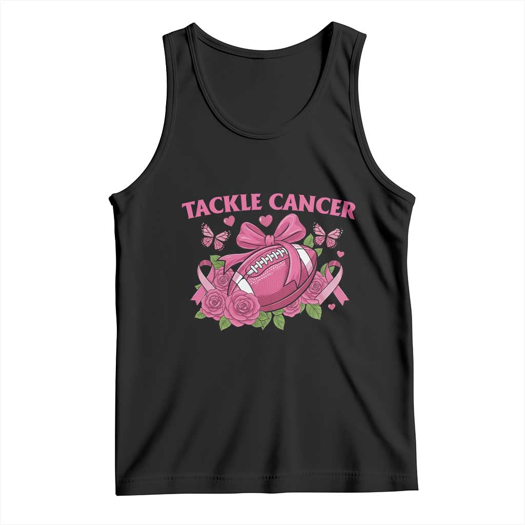 Tackle Cancer Tank Top Football Breast Cancer Awareness Pink Ribbon TS12 Black Print Your Wear
