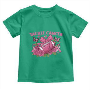 Tackle Cancer Toddler T Shirt Football Breast Cancer Awareness Pink Ribbon TS12 Irish Green Print Your Wear