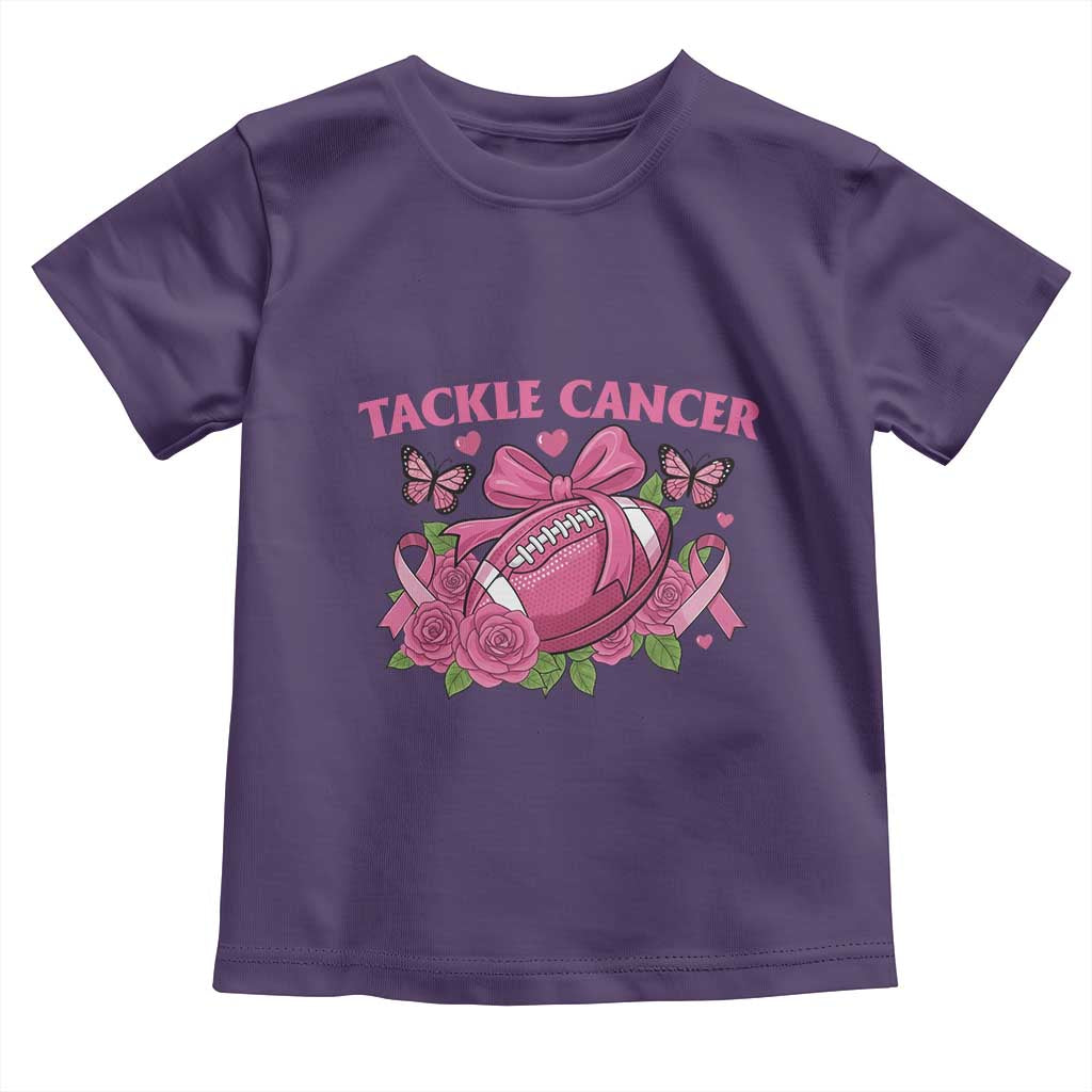 Tackle Cancer Toddler T Shirt Football Breast Cancer Awareness Pink Ribbon TS12 Purple Print Your Wear