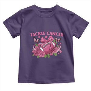 Tackle Cancer Toddler T Shirt Football Breast Cancer Awareness Pink Ribbon TS12 Purple Print Your Wear