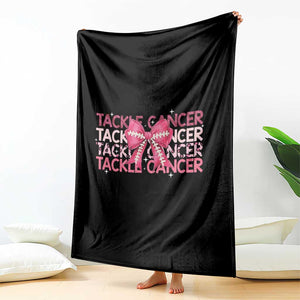 October Tackle Cancer Football Breast Cancer Awareness Throw Blanket TS12 Print Your Wear