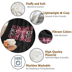 October Tackle Cancer Football Breast Cancer Awareness Throw Blanket TS12 Print Your Wear