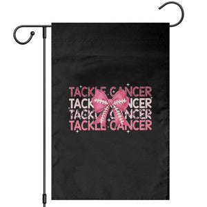 October Tackle Cancer Football Breast Cancer Awareness Garden Flag TS12 Black Print Your Wear