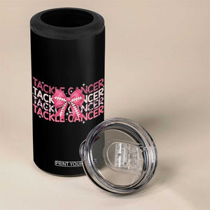 October Tackle Cancer Football Breast Cancer Awareness 4 in 1 Can Cooler Tumbler TS12 Print Your Wear