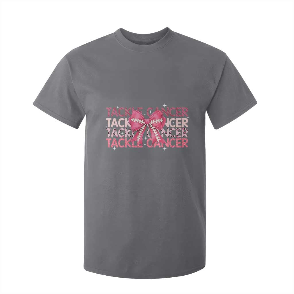 October Tackle Cancer Football Breast Cancer Awareness T Shirt For Kid TS12 Charcoal Print Your Wear