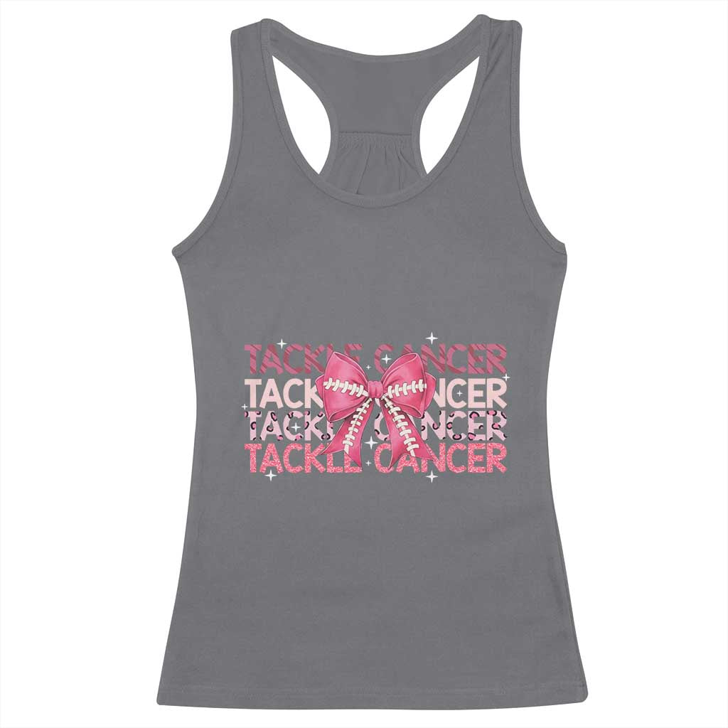 October Tackle Cancer Football Breast Cancer Awareness Racerback Tank Top TS12 Charcoal Print Your Wear